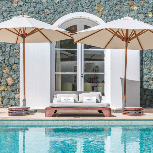 Dormeuse contemporanea - Belvedere Daybed Double Edition - Seora - in tessuto / in mogano / con supporto in acagiù