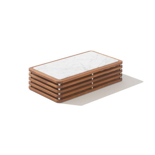 Tavolo d'appoggio contemporaneo - MONACO - Seora - in vetro temprato / in marmo / con supporto in acagiù