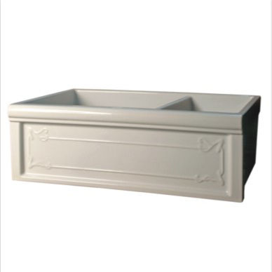 Lavello a 2 vasche - 4615 - Herbeau - senza gocciolatoio / in gres / a semi incasso
