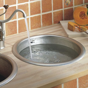 Lavello a 1 vasca - 4307 - Herbeau - senza gocciolatoio / in rame / sottotop