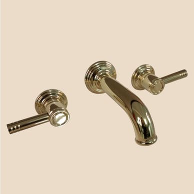 Miscelatore doppio comando da parete - 4212 - Herbeau - in metallo / da cucina / 3 fori