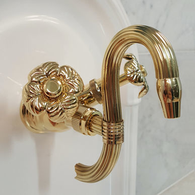 Miscelatore per lavabo - 2104 - Herbeau - da parete / in metallo / da bagno