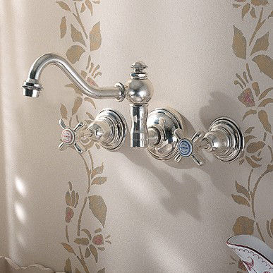 Miscelatore per lavabo - 3007 - Herbeau - da parete / in metallo cromato / da bagno