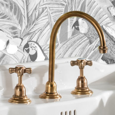 Miscelatore per lavabo - 3202NR - Herbeau - da appoggio / in metallo cromato / da bagno