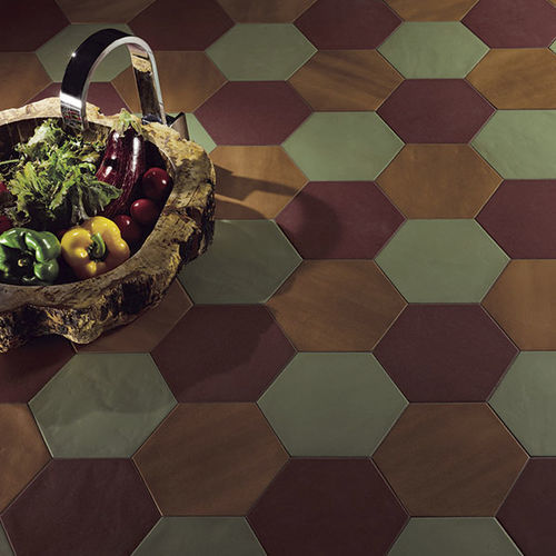 Piastrella esagonale in ceramica - KONZEPT - Valmori Ceramica Design - da interno / per ufficio / da parete
