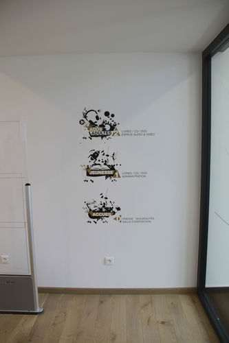 Adesivo da parete natura - MÉDIATHÈQUE BARR - Atelier d'Art Osmoze - Design & décoration murale - per edifici pubblici / di segnalazione