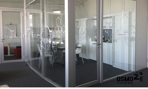 Adesivo decorativo vetrofania - AOS COLLIERS INTERNATIONAL LYON - Atelier d'Art Osmoze - Design & décoration murale