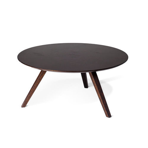 Tavolino basso contemporaneo - Tango - Tarmeko LPD - in legno compensato / con supporto in betulla / rotondo