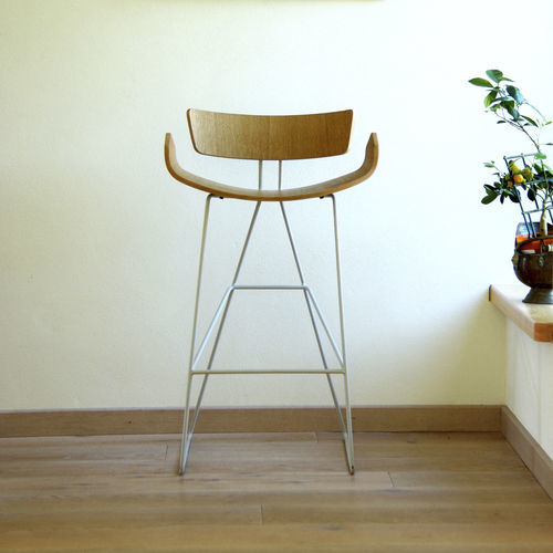 Sedia alta contemporanea - Ray - Tarmeko LPD - da interno / in legno compensato / con supporto in metallo