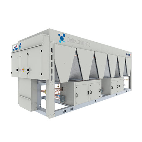 Gruppo refrigeratore a condensazione ad aria - DELTACHILL™ R32 - Airedale International Air Conditioning - a pavimento / compatto / free cooling