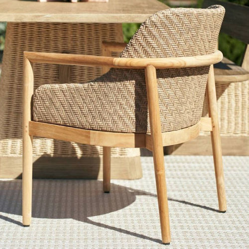 Sedia da pranzo contemporanea - CHILTON - Arteriors Home - da esterno / in rattan sintetico / con supporto in teak