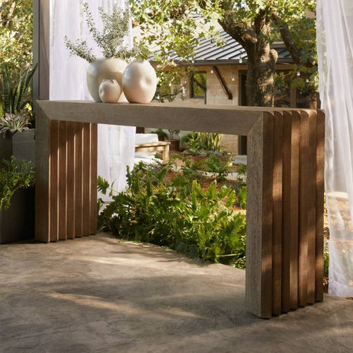Consolle contemporanea - DELANO - Arteriors Home - in teak / con supporto in teak / rettangolare