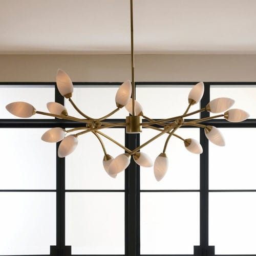 Lampadario contemporaneo - EMBER - Arteriors Home - in vetro / in acciaio / con paralumi