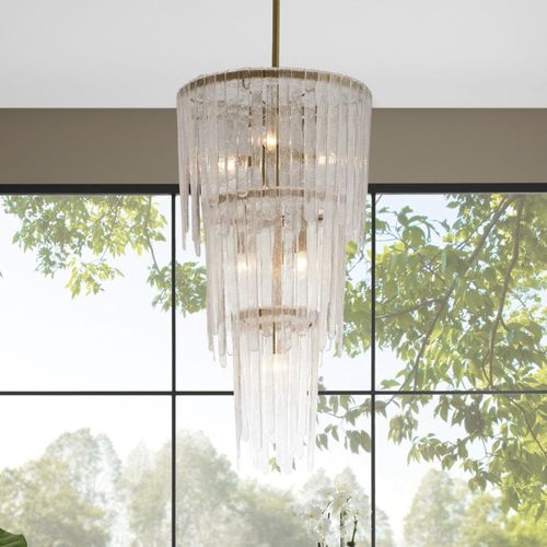Lampadario contemporaneo - RAINE - Arteriors Home - in vetro / in acciaio / a cascata