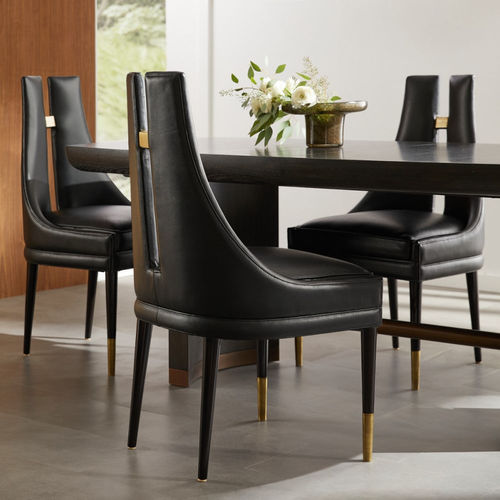 Sedia da pranzo contemporanea - CROWLEY - Arteriors Home - da interno / in pelle / con supporto in faggio