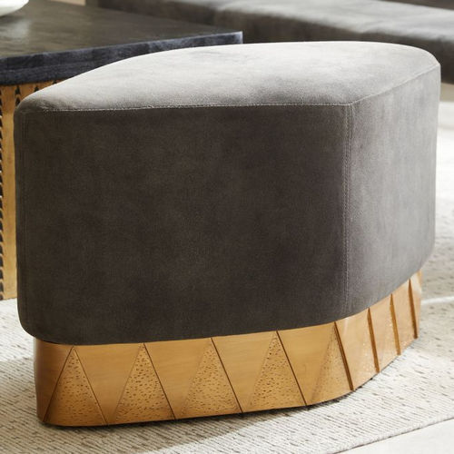 Sgabello contemporaneo - DUVALL - Arteriors Home - in tessuto / con supporto in ottone / imbottito