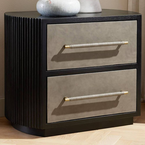 Comodino contemporaneo - EASTCHESTER - Arteriors Home - in pelle / in ottone / con supporto in legno
