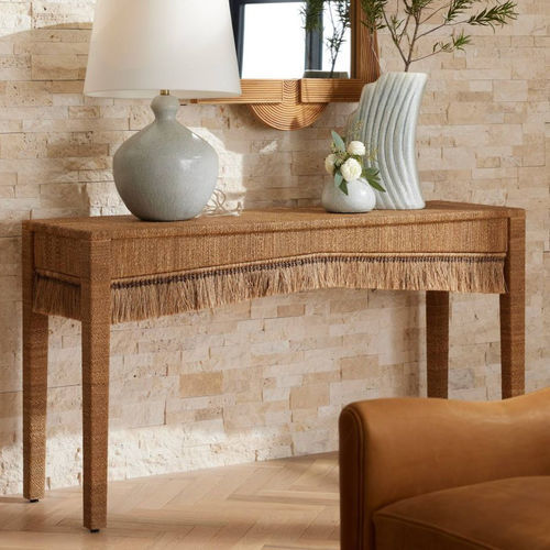 Consolle contemporanea - KAI - Arteriors Home - in fibra di abaca / rettangolare / per uso residenziale
