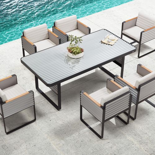 Tavolo da pranzo contemporaneo - AIRPORT - Higold - in alluminio / con supporto in metallo / rettangolare