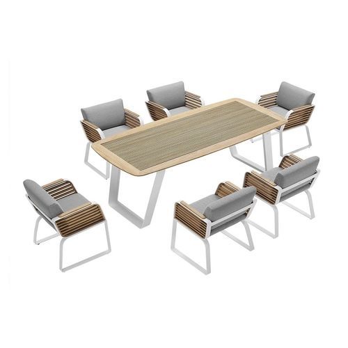 Tavolo da pranzo contemporaneo - WING - Higold - in legno / con supporto in metallo / rettangolare