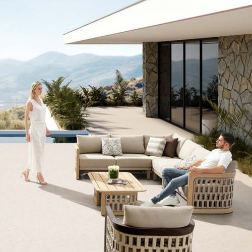 Divano modulare - RIVA - Higold - contemporaneo / da esterno / in Sunbrella®
