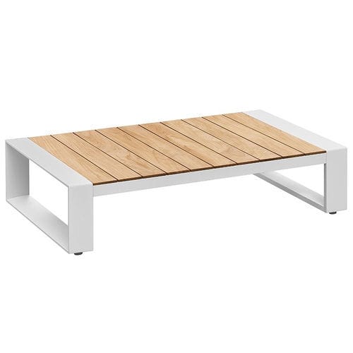 Tavolino basso contemporaneo - CAMBUSA - Higold - in teak / con supporto in alluminio / rettangolare