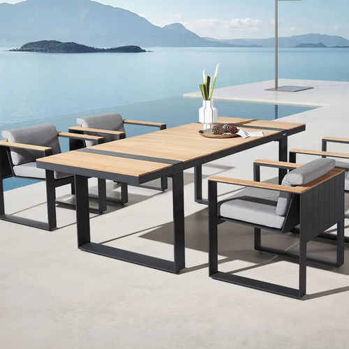 Tavolo da pranzo contemporaneo - CAMBUSA - Higold - in legno / con supporto in alluminio / rettangolare
