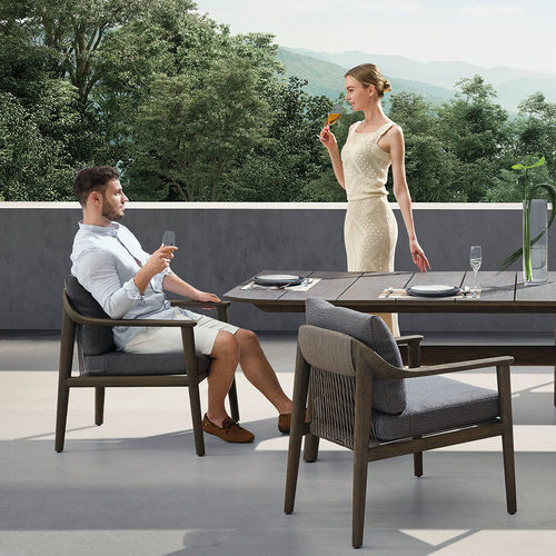 Sedia da pranzo contemporanea - LEO - Higold - da esterno / in Sunbrella® / in corda