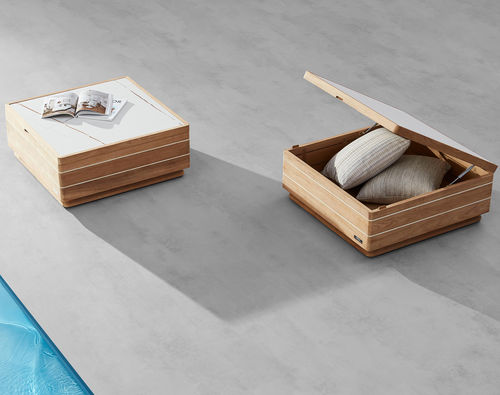 Tavolino basso contemporaneo - ARMONIA - Higold - in HPL / con supporto in legno / quadrato