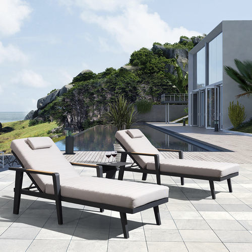 Lettino prendisole contemporaneo - EMOTI - Higold - in Sunbrella® / in alluminio / con schienale regolabile