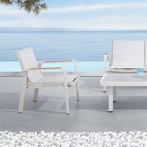 Poltrona contemporanea - NOFI 2.0 - Higold - in Sunbrella® / in alluminio / bianca