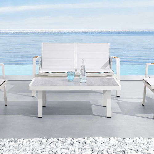 Tavolino basso contemporaneo - NOFI 2.0 - Higold - in ceramica / con supporto in alluminio / rettangolare