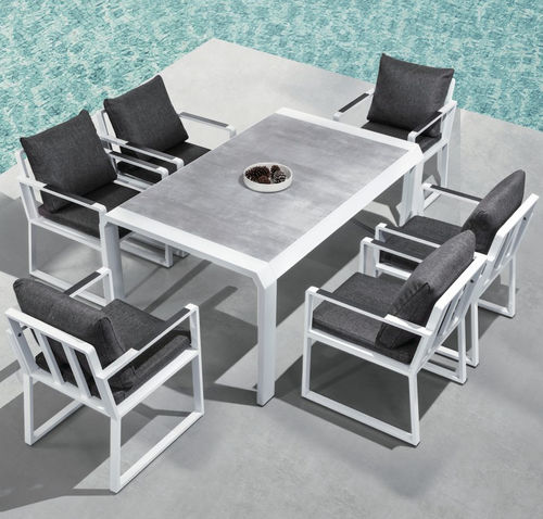 Set tavolo e sedia contemporaneo - EXEE - Higold - da esterno / in alluminio / rettangolare