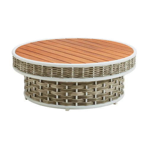 Tavolino basso contemporaneo - SHENZHOU X - Higold - in teak / con supporto in alluminio / con base in vimini