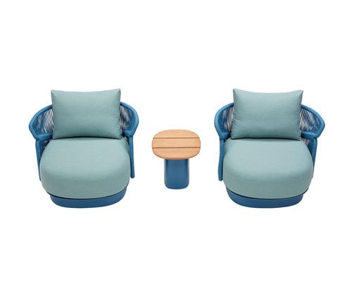 Tavolo d'appoggio contemporaneo - AIO - Higold - in teak / con supporto in alluminio / rettangolare