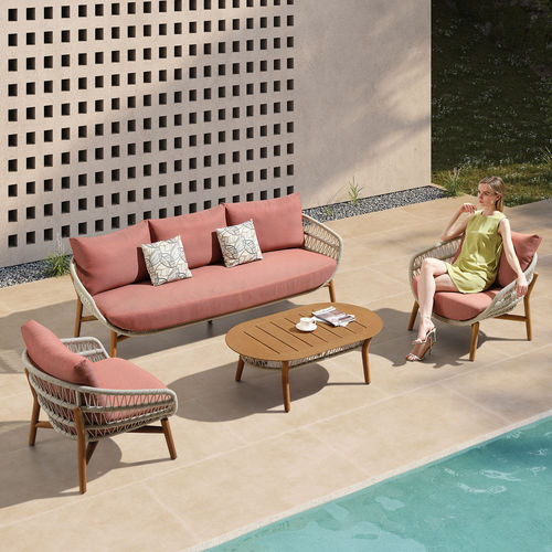 Divano contemporaneo - VASCA - Higold - da esterno / in Sunbrella® / con braccioli