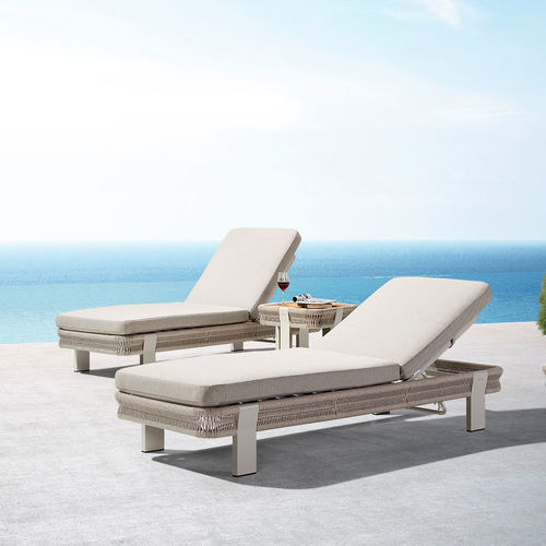 Lettino prendisole contemporaneo - BORROMEO - Higold - in Sunbrella® / in alluminio / con schienale regolabile