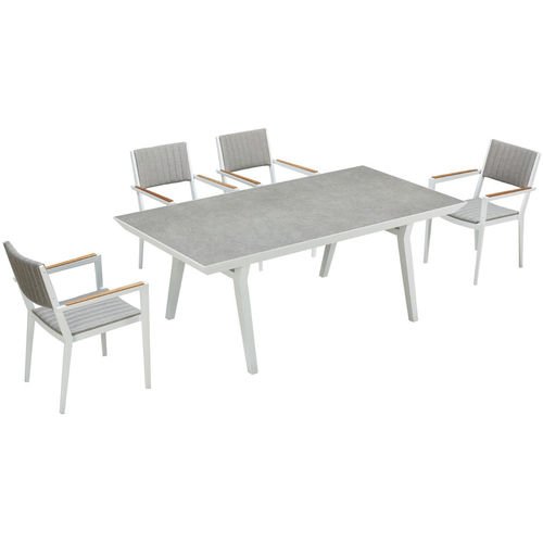 Set tavolo e sedia contemporaneo - CHAMPION - Higold - da esterno / in tessuto / in teak