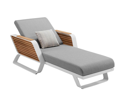Lettino prendisole contemporaneo - WING - Higold - in Sunbrella® / in alluminio / con schienale regolabile