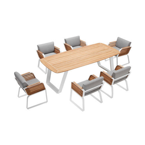 Set tavolo e sedia contemporaneo - WING - Higold - da esterno / in tessuto / in teak