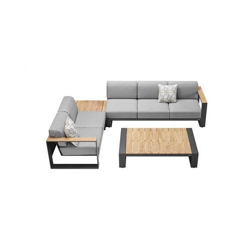 Set lounge da giardino contemporaneo - CAMBUSA - Higold - in Sunbrella® / in teak / in alluminio