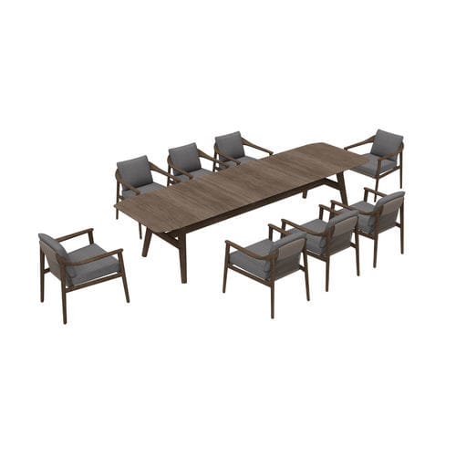 Set tavolo e sedia contemporaneo - LEO - Higold - da esterno / in Sunbrella® / in teak