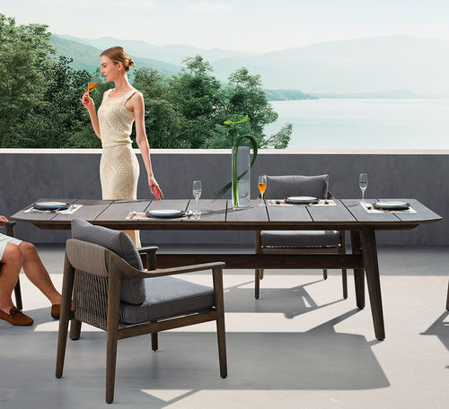 Tavolo da pranzo contemporaneo - LEO - Higold - in legno / con supporto in legno / rettangolare