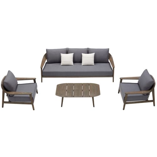Set lounge da giardino contemporaneo - LEO - Higold - in Sunbrella® / in teak / in corda