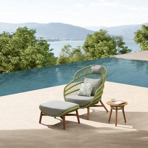 Poggiapiedi contemporaneo - VASCA - Higold - in Sunbrella® / in legno / in alluminio