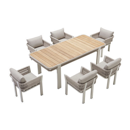 Set tavolo e sedia contemporaneo - BORROMEO - Higold - da esterno / in teak / in alluminio