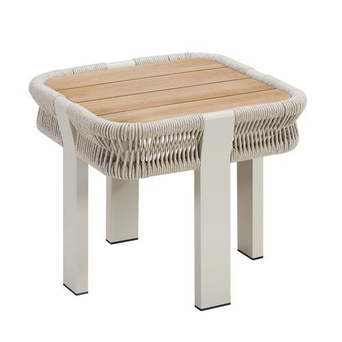 Tavolo d'appoggio contemporaneo - BORROMEO - Higold - in teak / con supporto in alluminio / quadrato