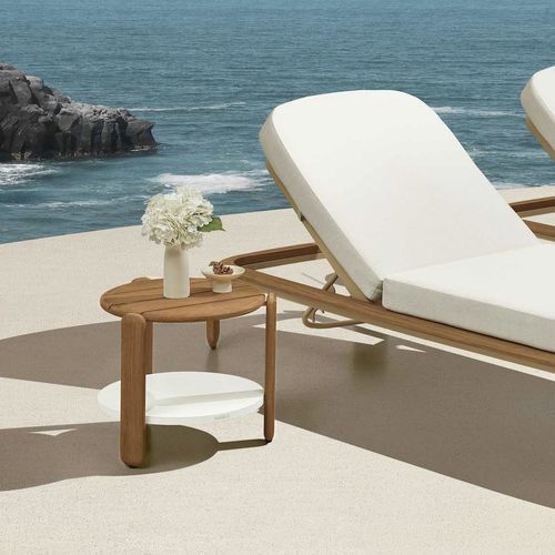 Tavolo d'appoggio contemporaneo - PALLISAD - Higold - in legno / con supporto in legno / rotondo