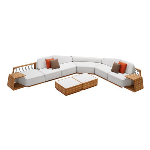 Set lounge da giardino contemporaneo - ARMONIA - Higold - in Sunbrella® / in teak / per uso residenziale