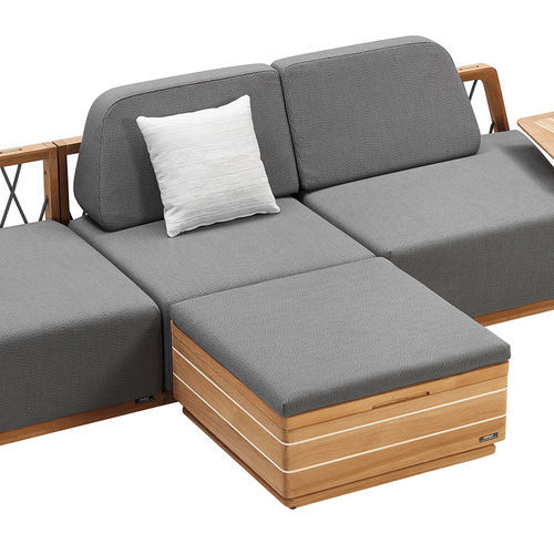 Poggiapiedi contemporaneo - ARMONIA - Higold - in Sunbrella® / in legno / da esterno